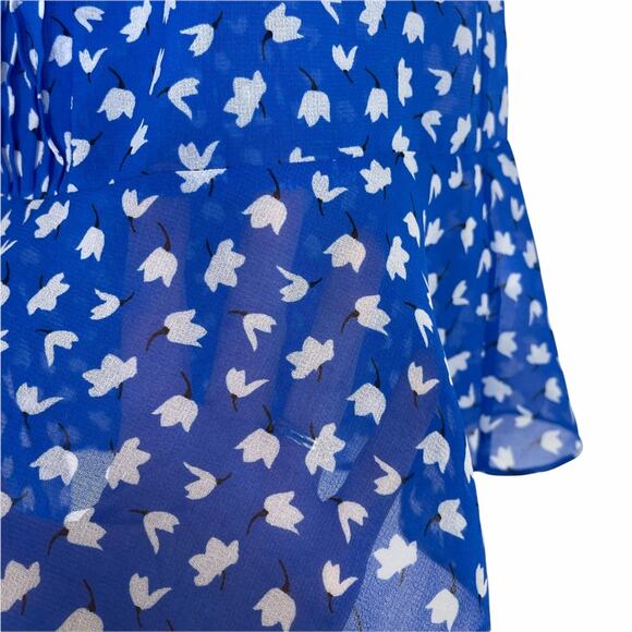 Cabi Electric Peplum Sheer Blue Tank Top XS - Picture 10 of 10